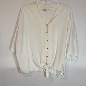 Reitmans Cream Button-Front Blouse oversized size small